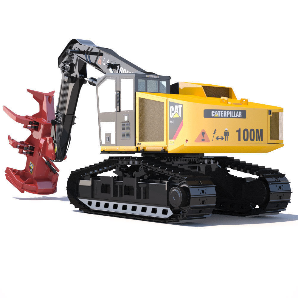 Tracked Feller Buncher Cat 551 3D model_4