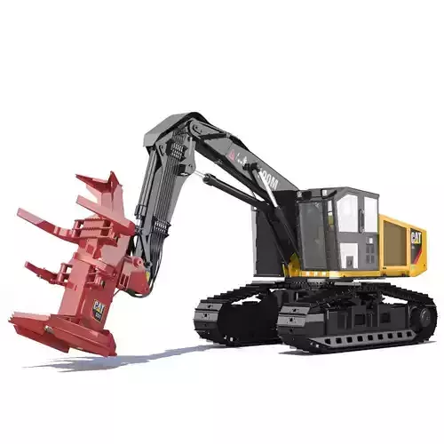 Tracked Feller Buncher Cat 551 3D model