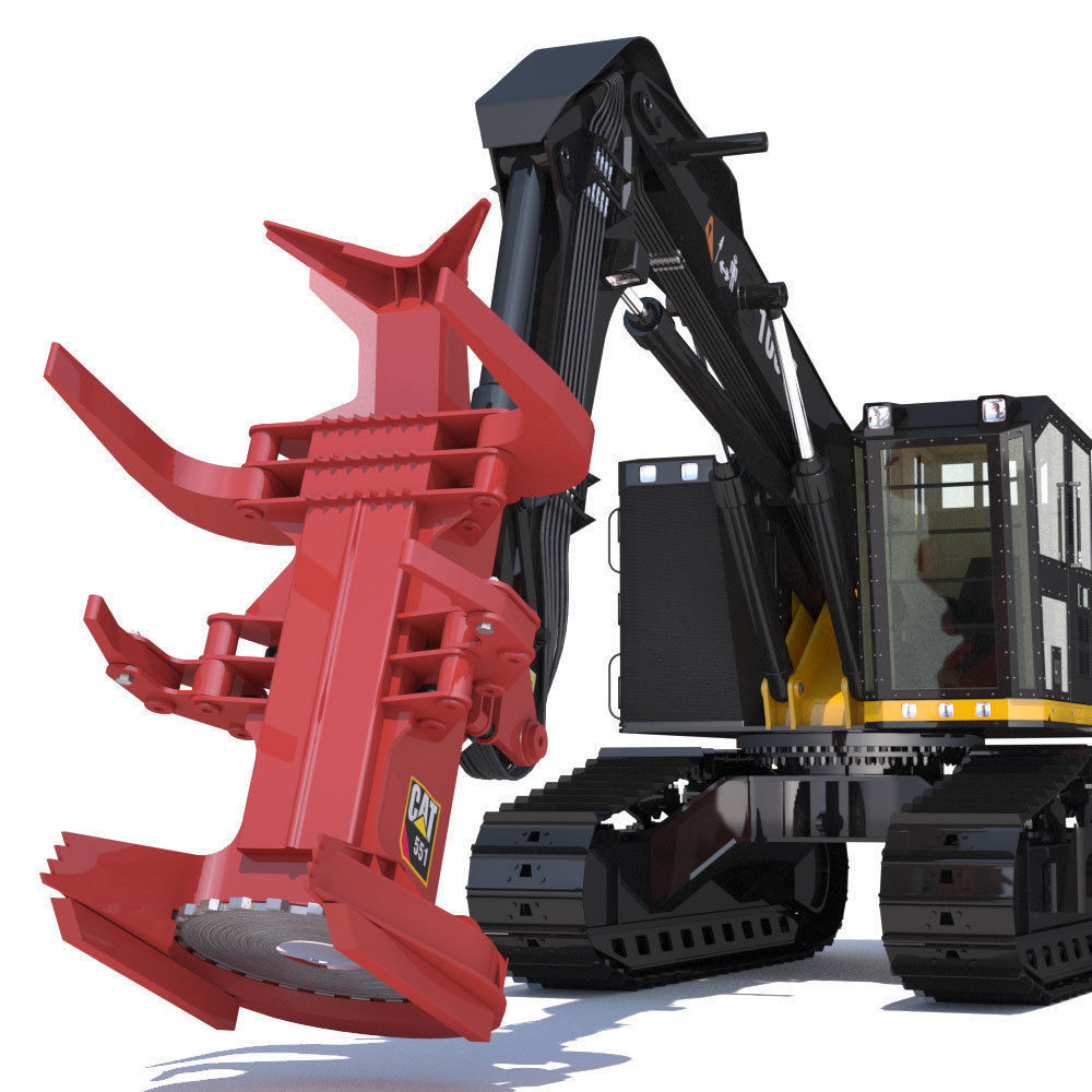 Tracked Feller Buncher Cat 551 3D model_13