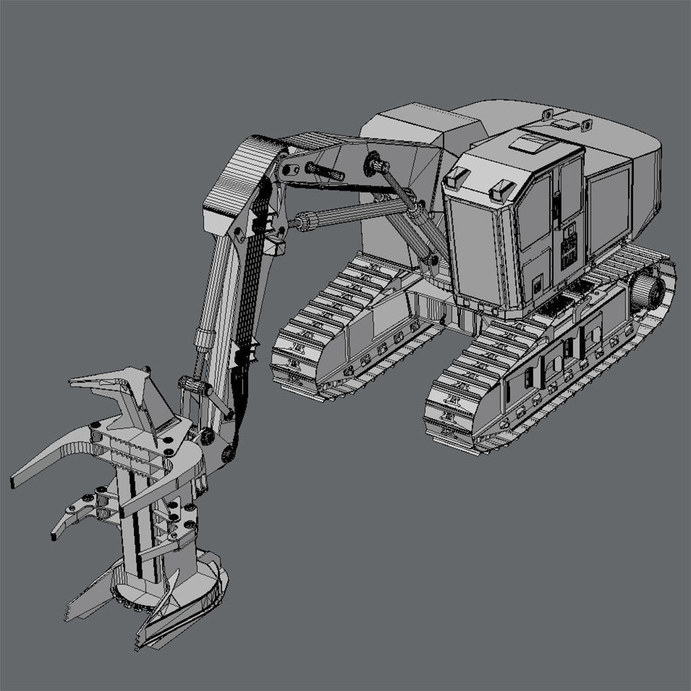 Tracked Feller Buncher Cat 551 3D model_5