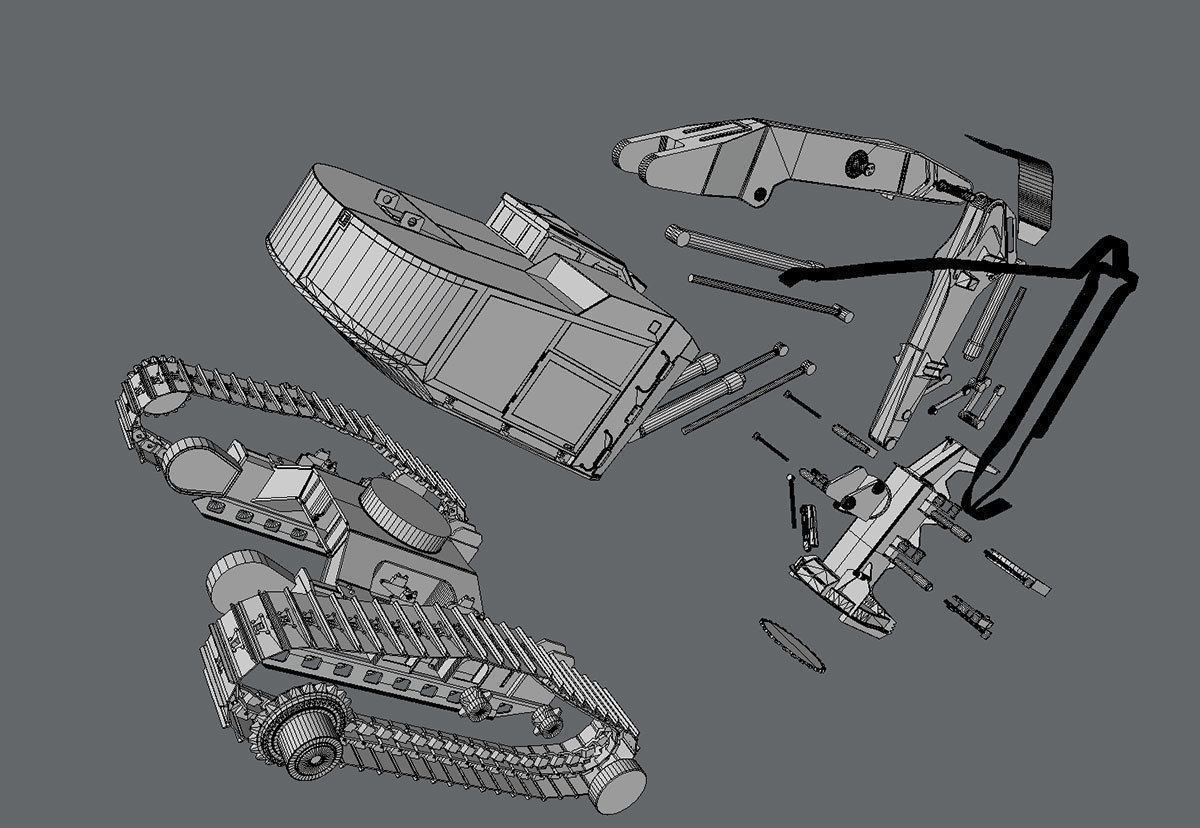 Tracked Feller Buncher Cat 551 3D model_6