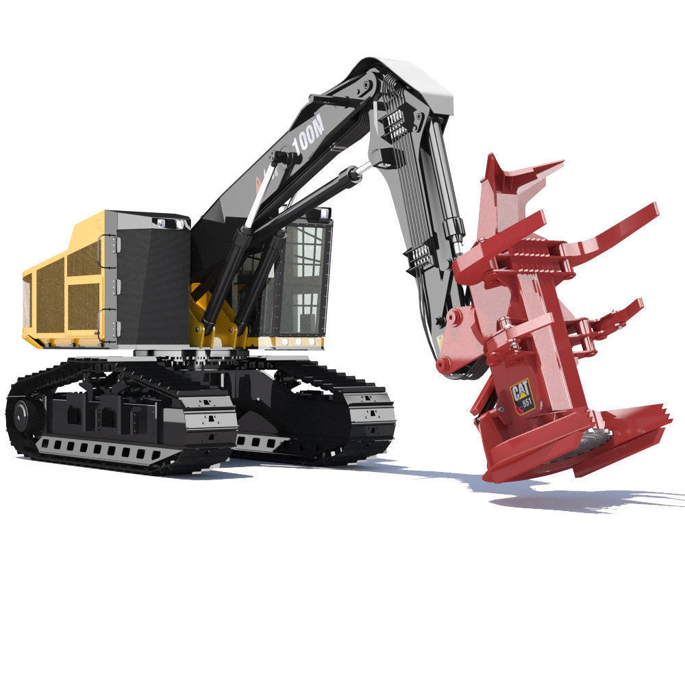 Tracked Feller Buncher Cat 551 3D model_2