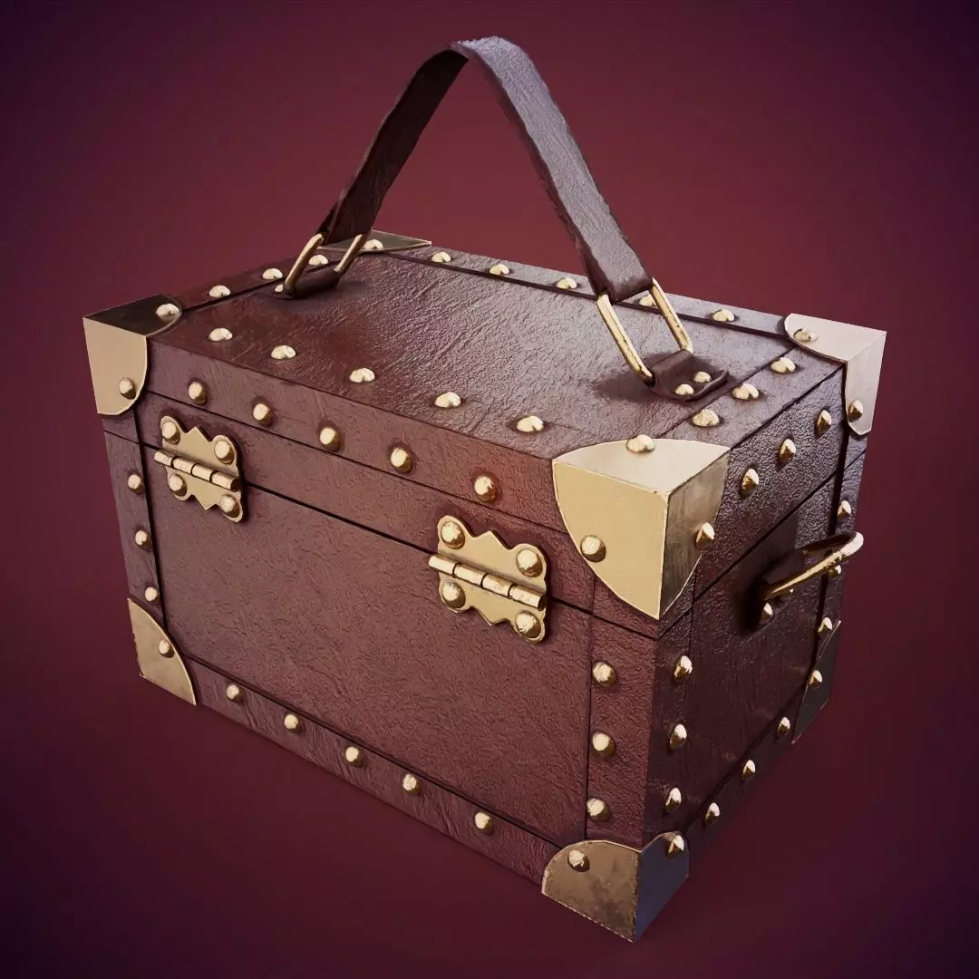 Stud Box Low-poly 3D model_0