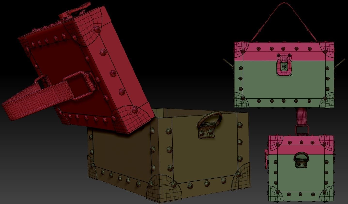 Stud Box Low-poly 3D model_10