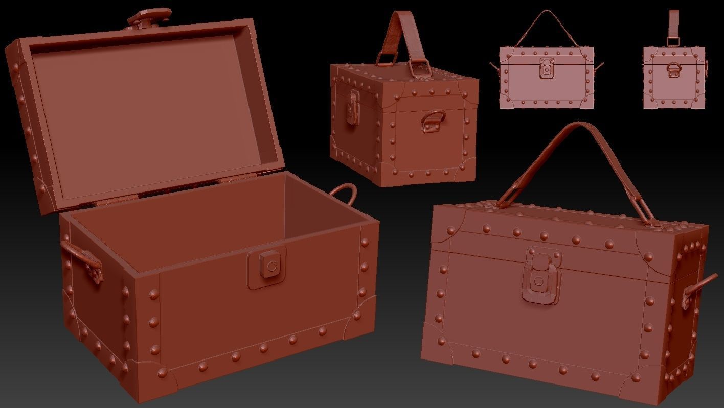 Stud Box Low-poly 3D model_2