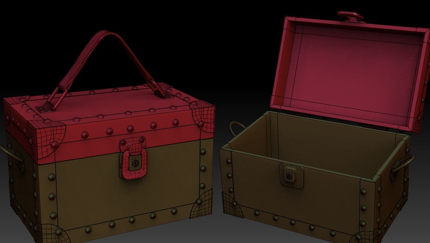 Stud Box Low-poly 3D model_3