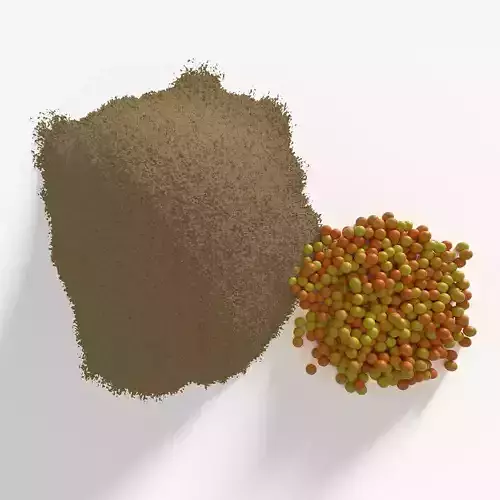 Mustard seeds and mustard powder 3D model