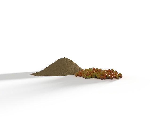 Mustard seeds and mustard powder 3D model 3