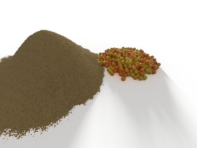 Mustard seeds and mustard powder 3D model 2