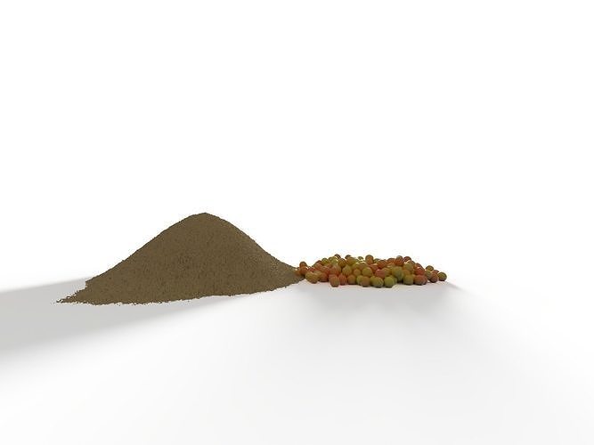 Mustard seeds and mustard powder 3D model 4