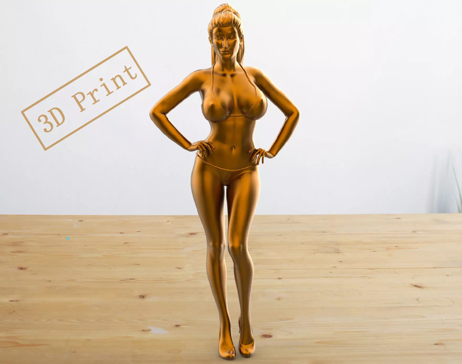 Pose N2 Attractive Sexy woman miniature 3d print Model 3D print model_0