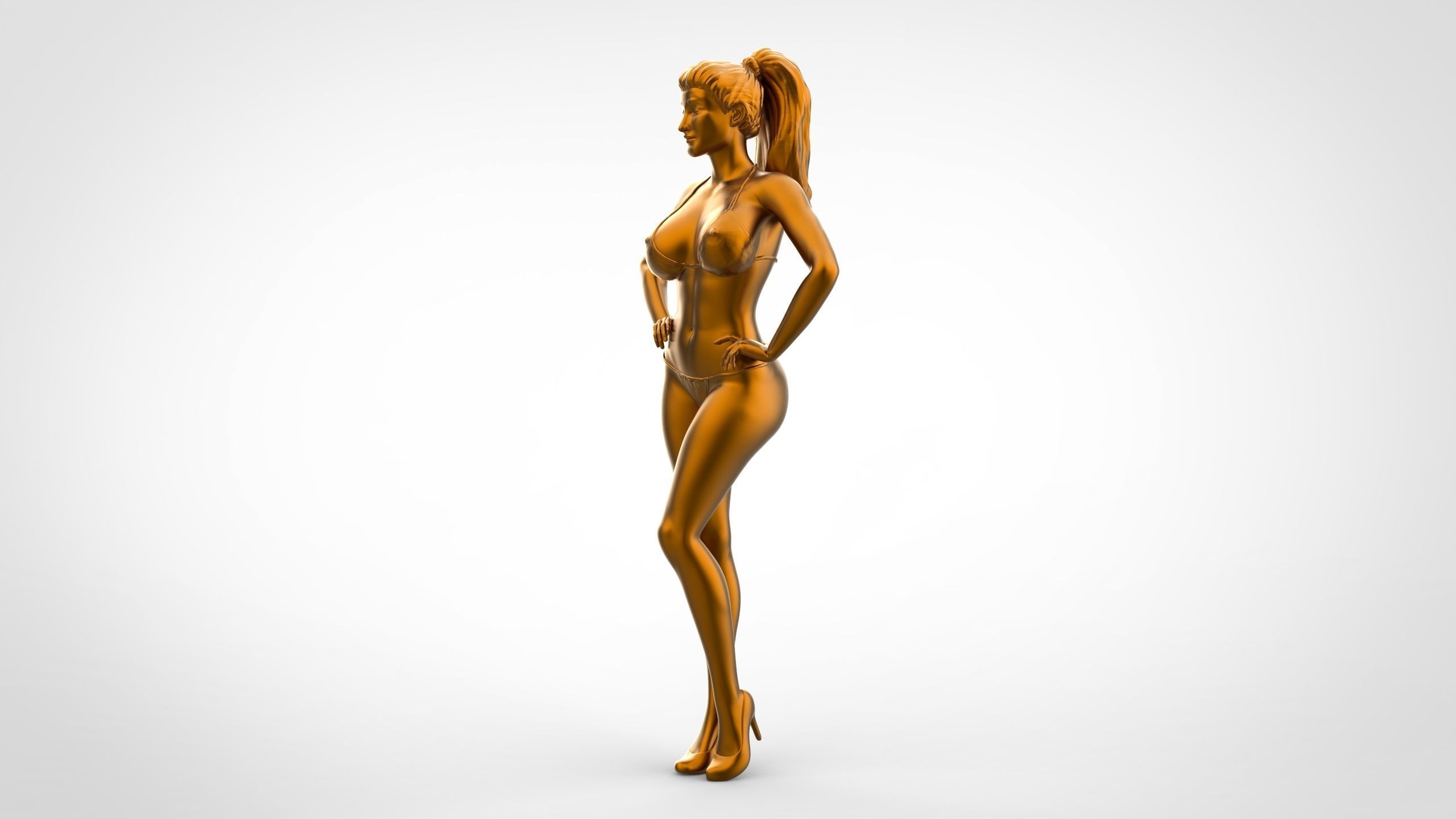 Pose N2 Attractive Sexy woman miniature 3d print Model 3D print model_3