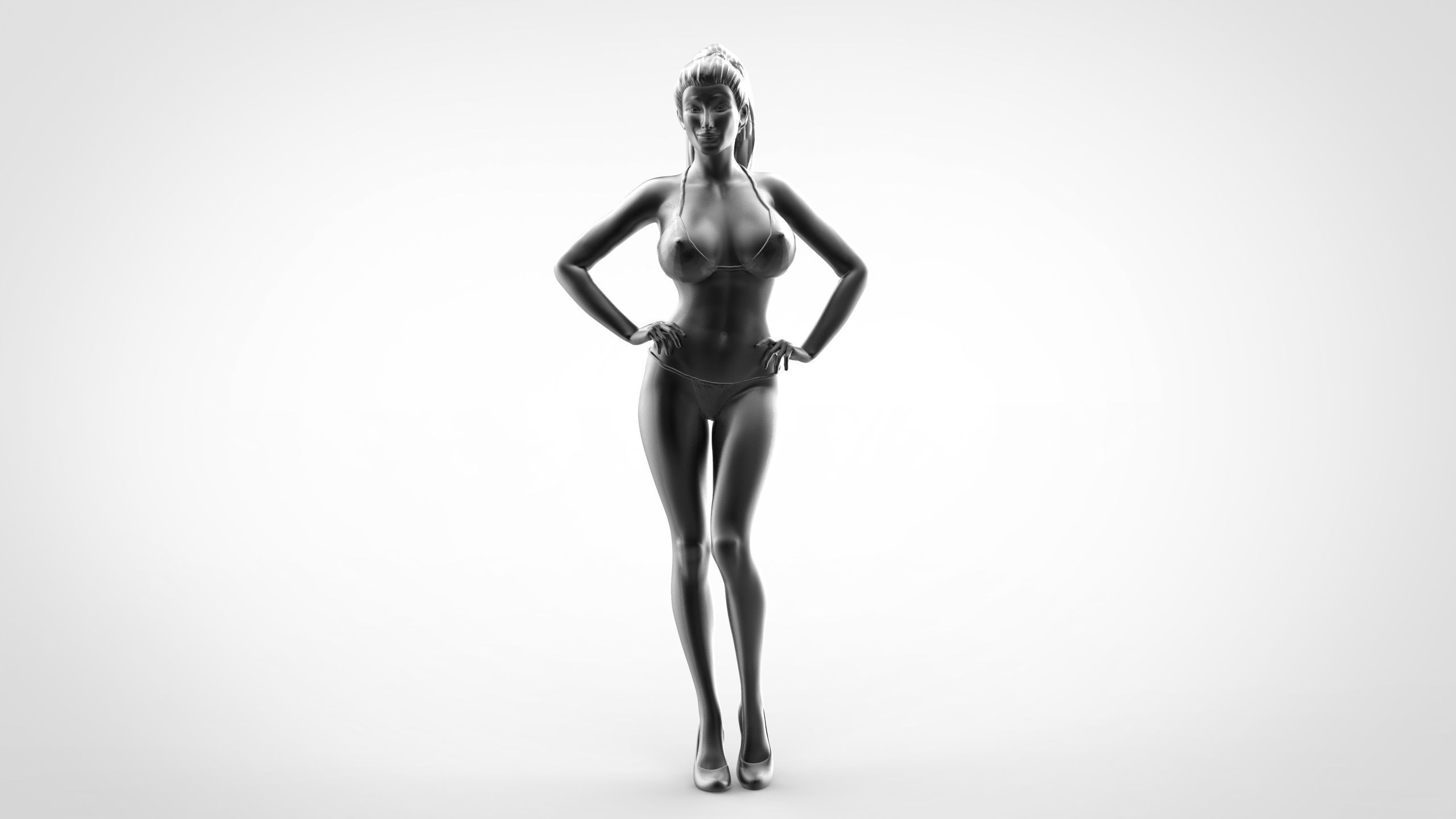 Pose N2 Attractive Sexy woman miniature 3d print Model 3D print model_13