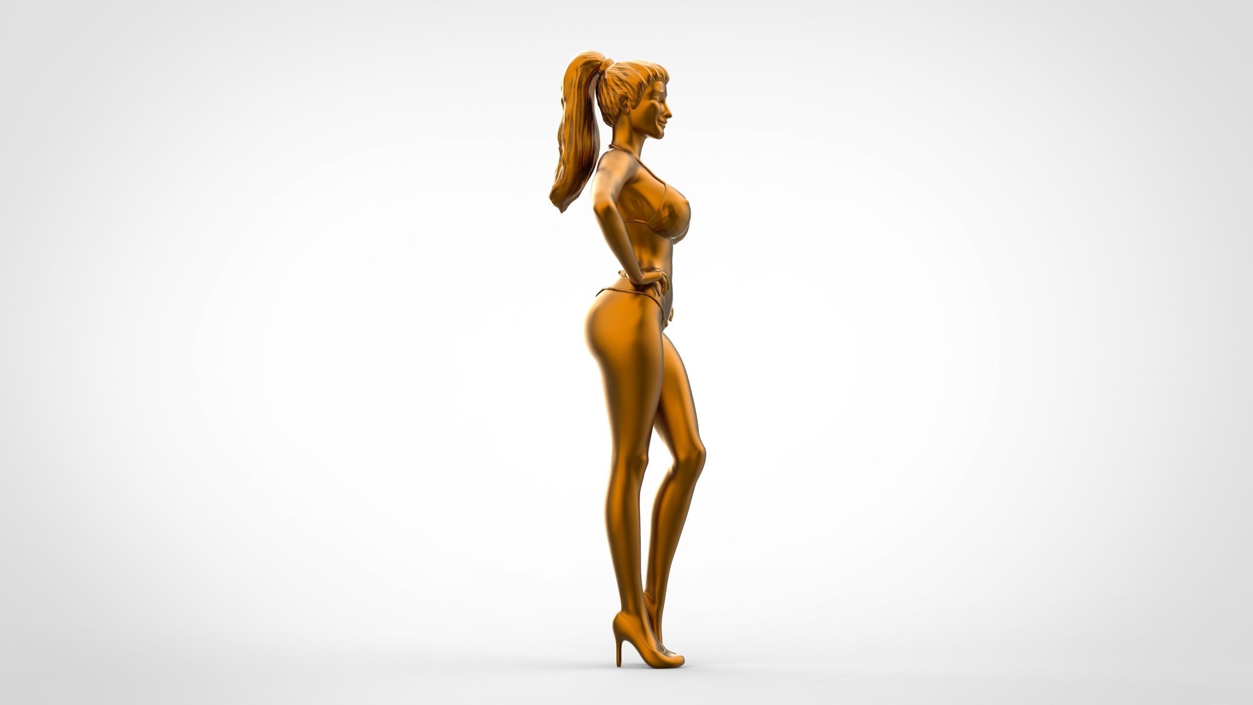 Pose N2 Attractive Sexy woman miniature 3d print Model 3D print model_9
