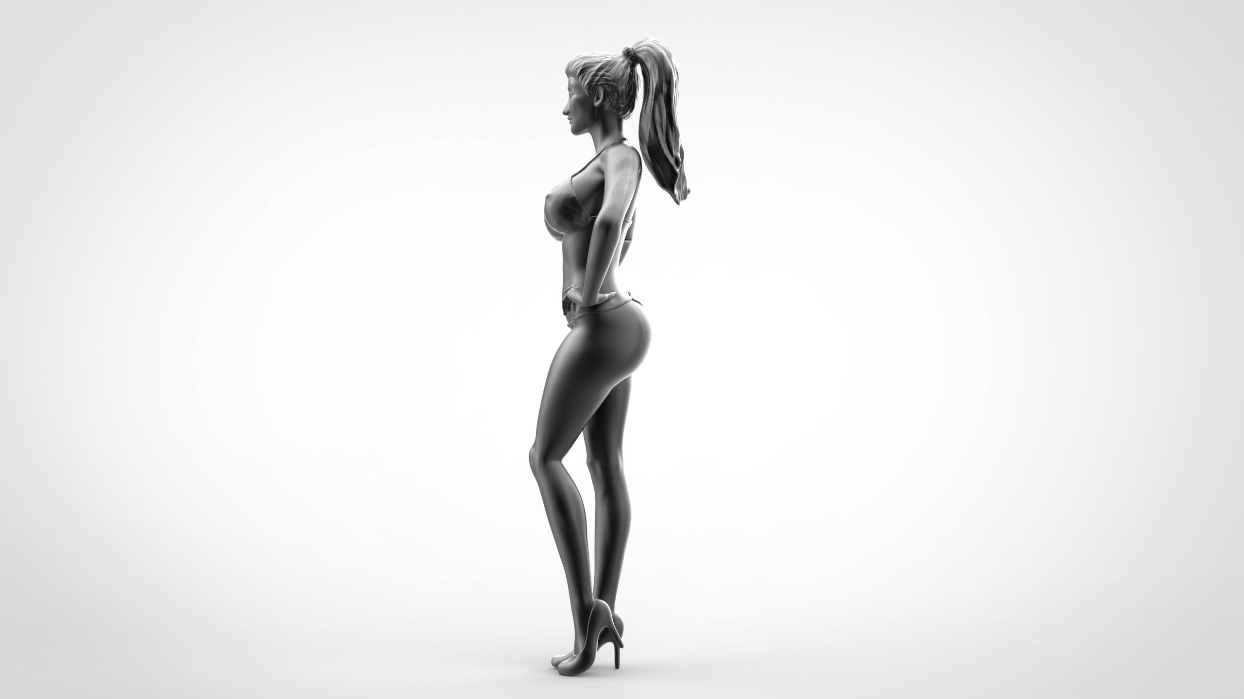 Pose N2 Attractive Sexy woman miniature 3d print Model 3D print model_15