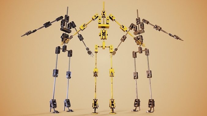 Animatronic Poseable Robot Low-poly 3D model