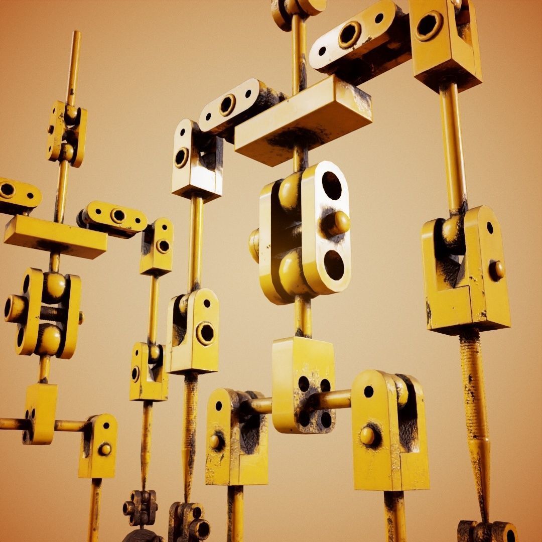 Animatronic Poseable Robot Low-poly 3D model_4