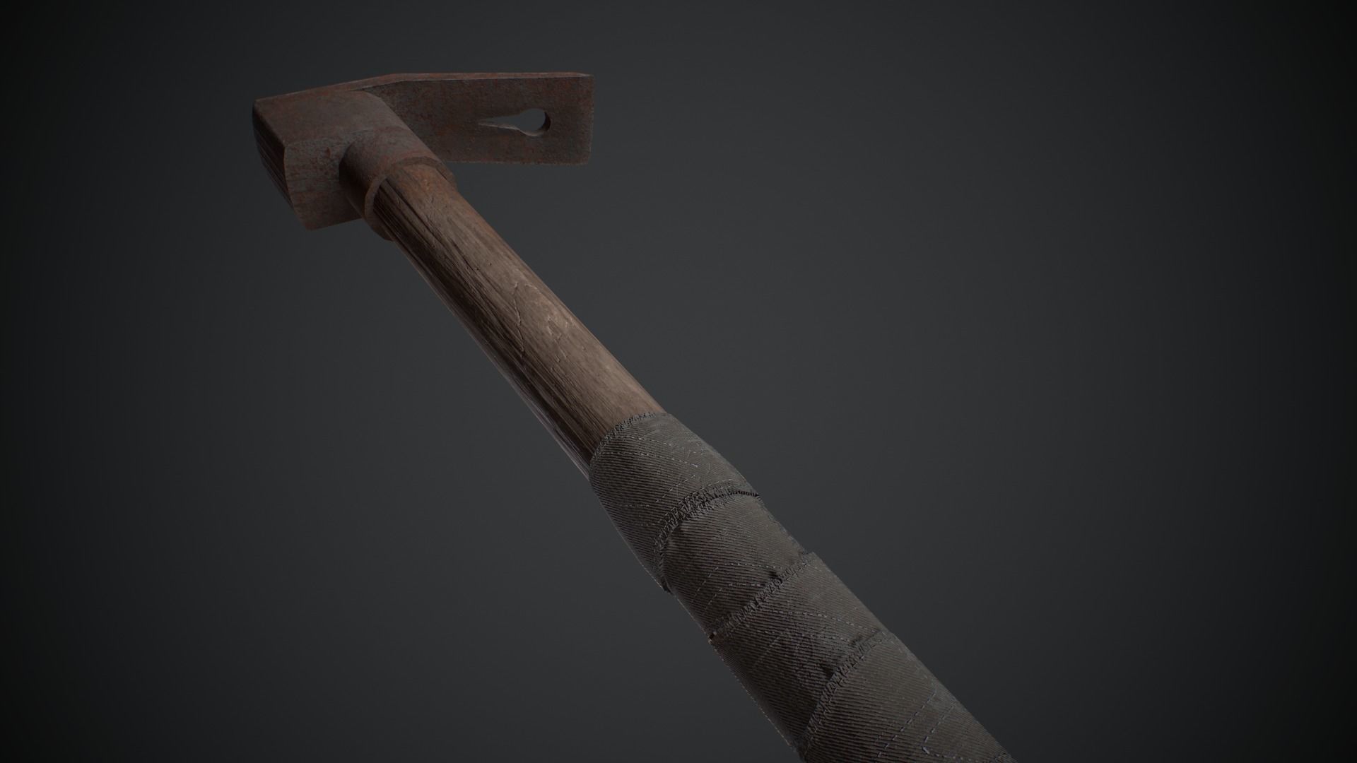 Dirty Rusted Old Hammer  Low-poly 3D model_9