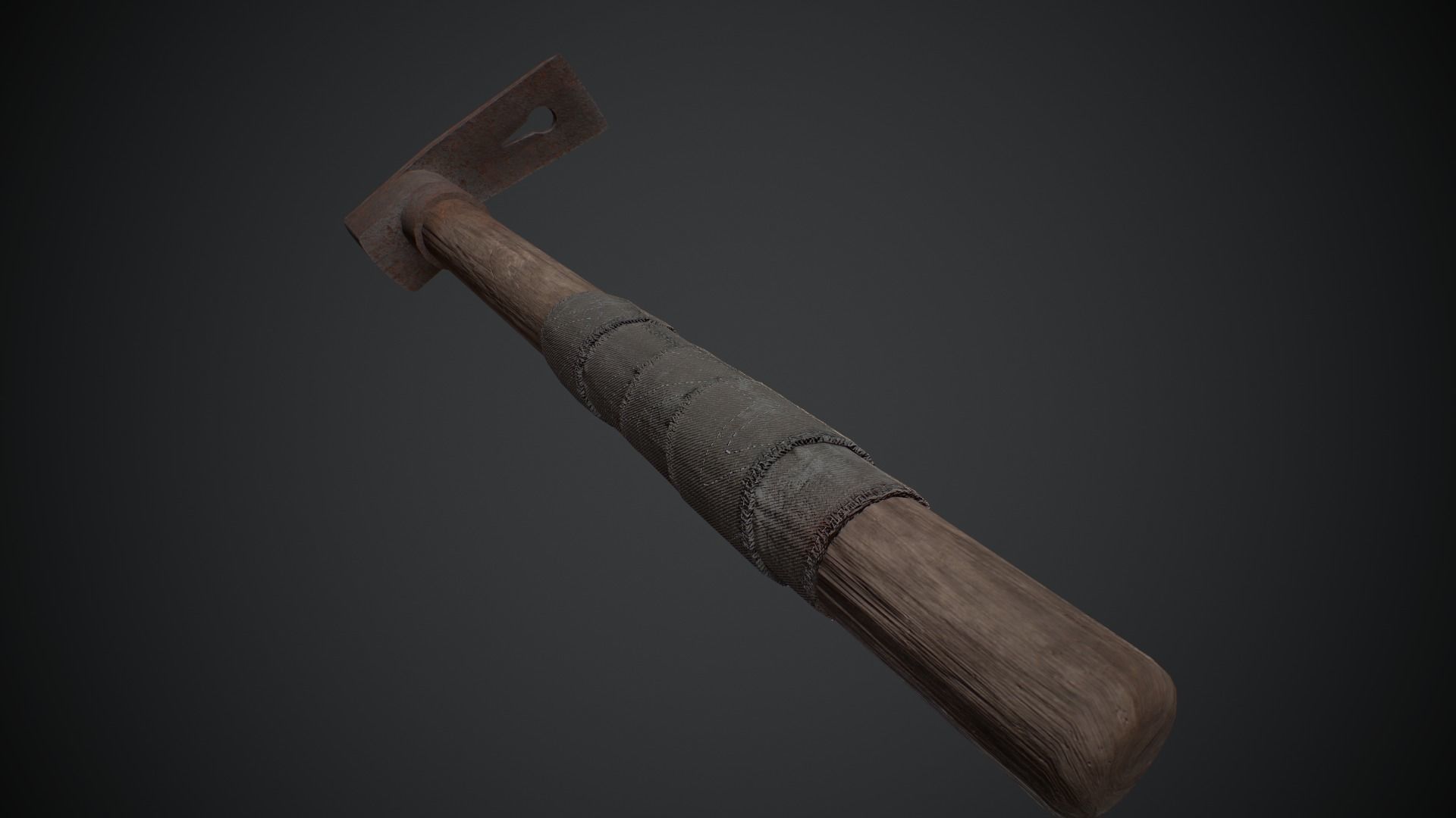 Dirty Rusted Old Hammer  Low-poly 3D model_2