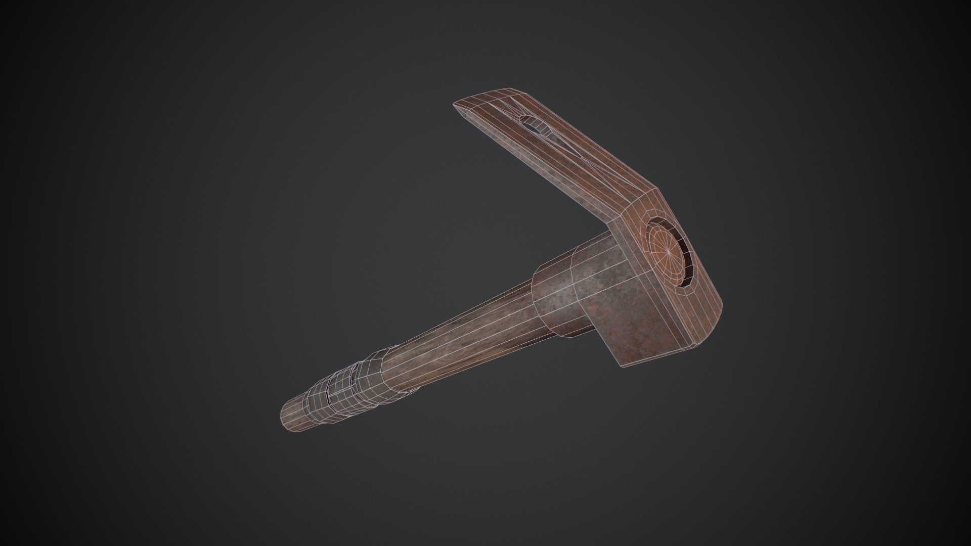 Dirty Rusted Old Hammer  Low-poly 3D model_14