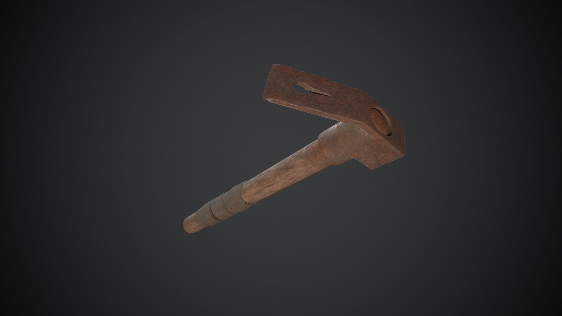 Dirty Rusted Old Hammer  Low-poly 3D model_8