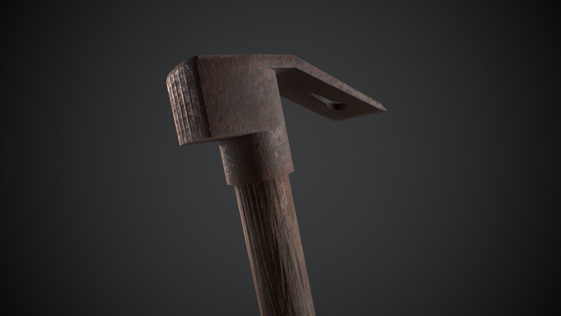 Dirty Rusted Old Hammer  Low-poly 3D model_12