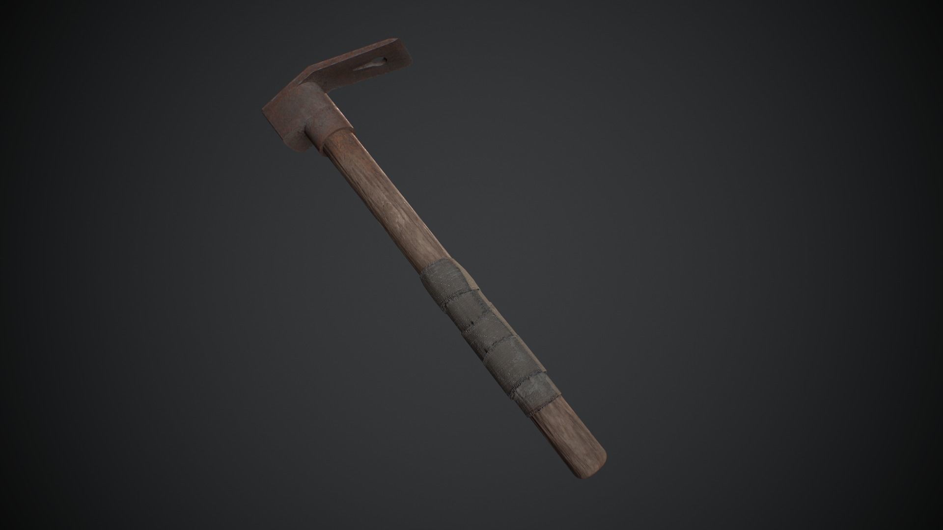 Dirty Rusted Old Hammer  Low-poly 3D model_3