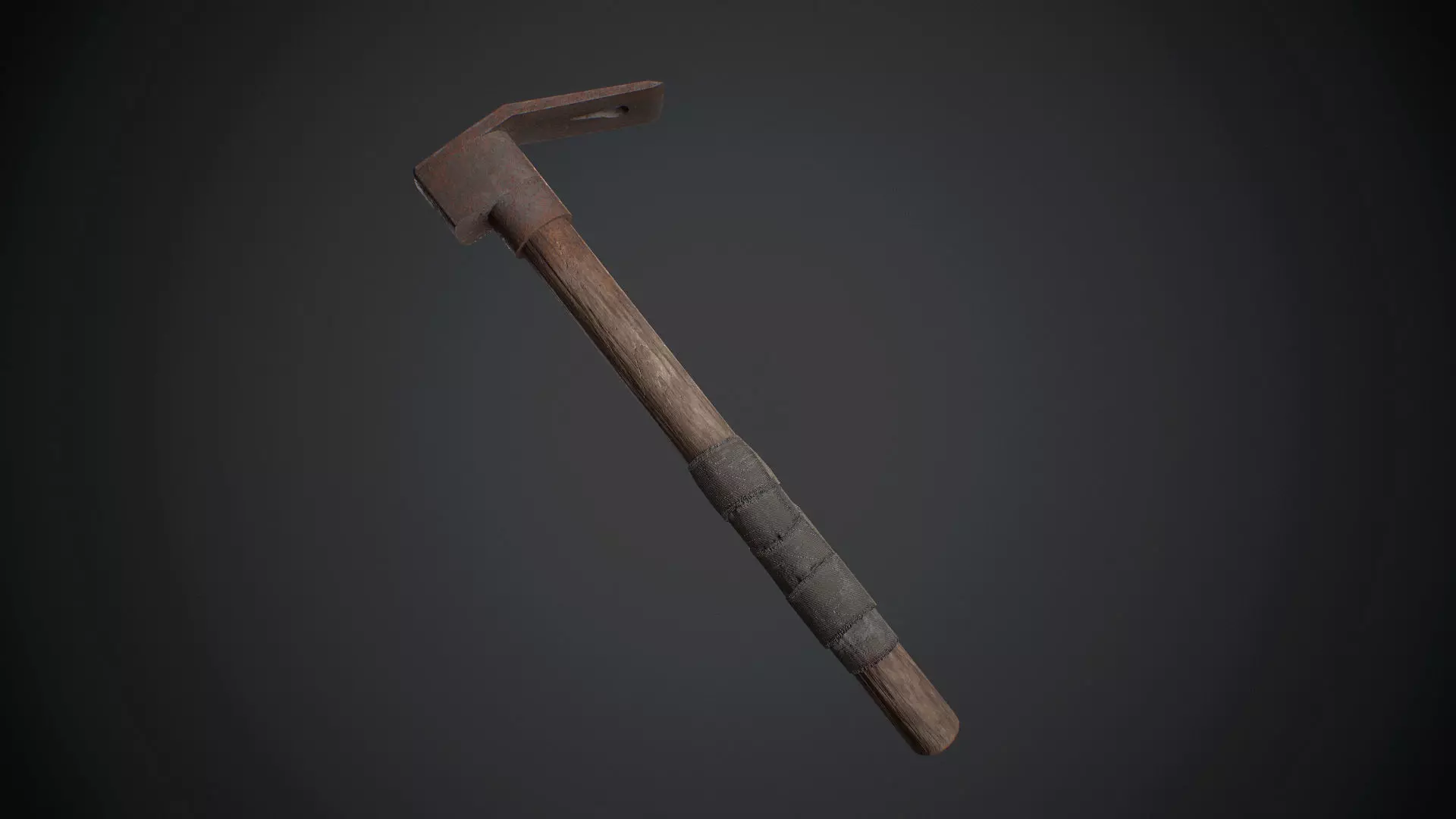 Dirty Rusted Old Hammer  Low-poly 3D model_0