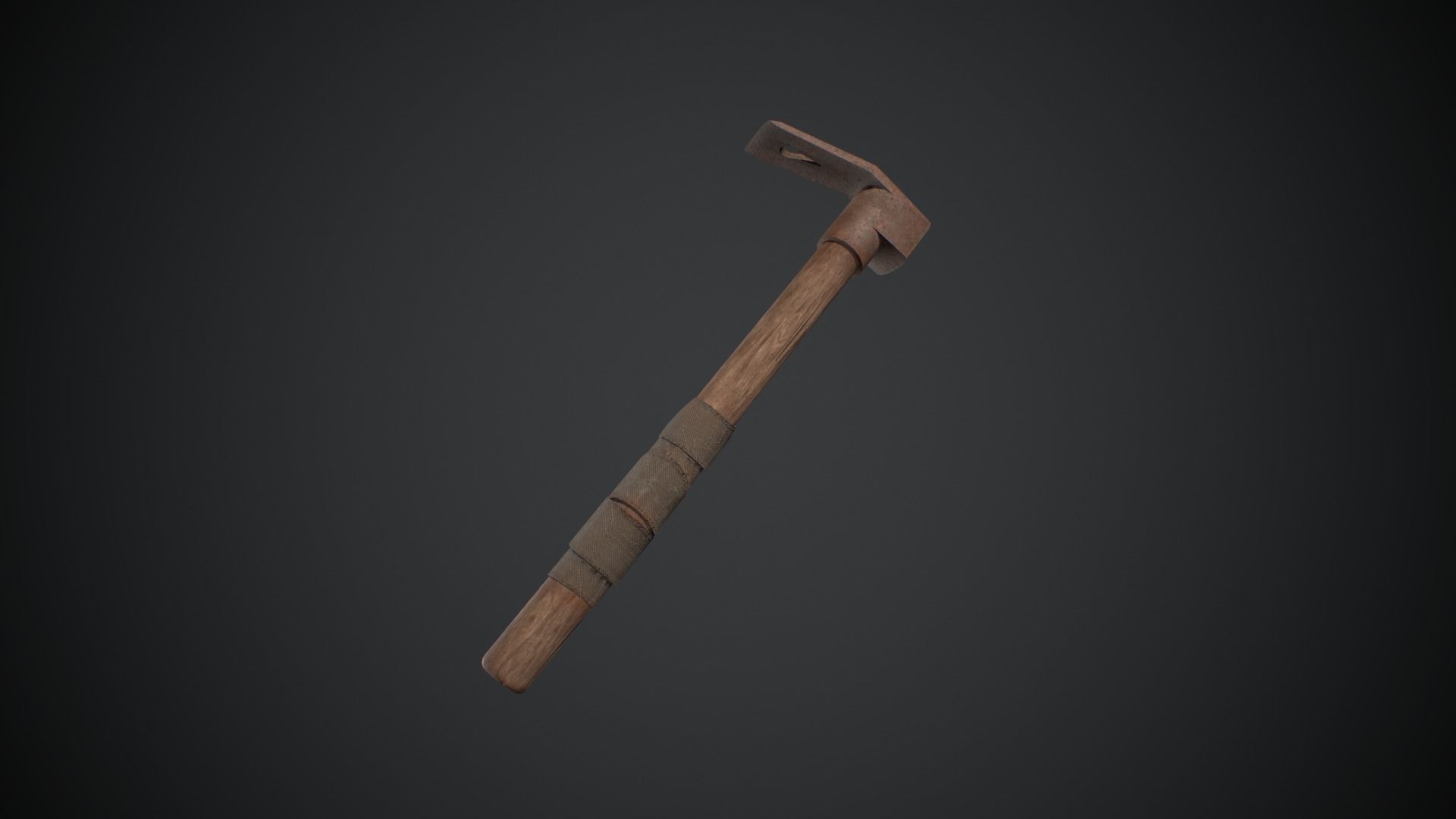 Dirty Rusted Old Hammer  Low-poly 3D model_7