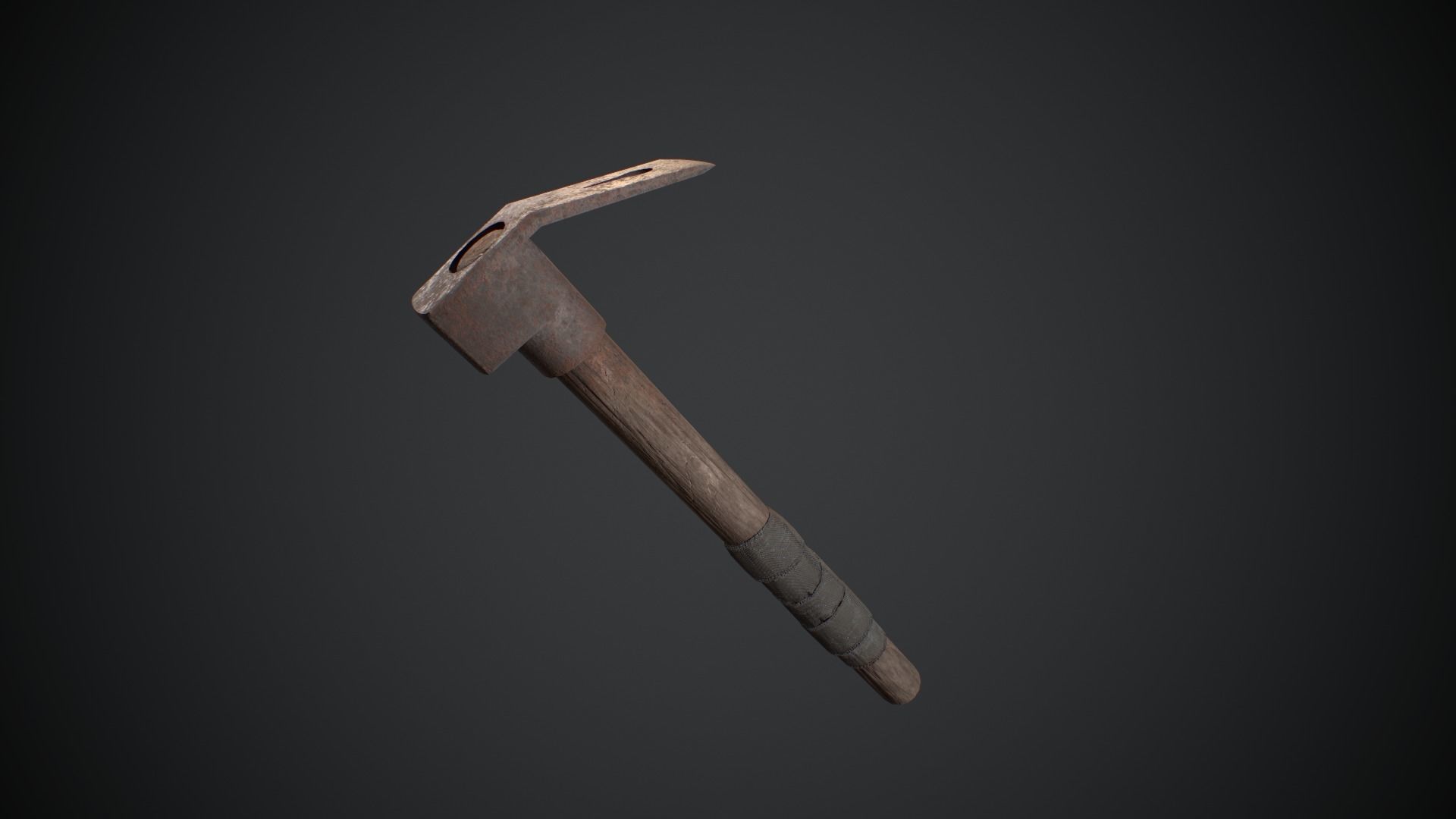 Dirty Rusted Old Hammer  Low-poly 3D model_6