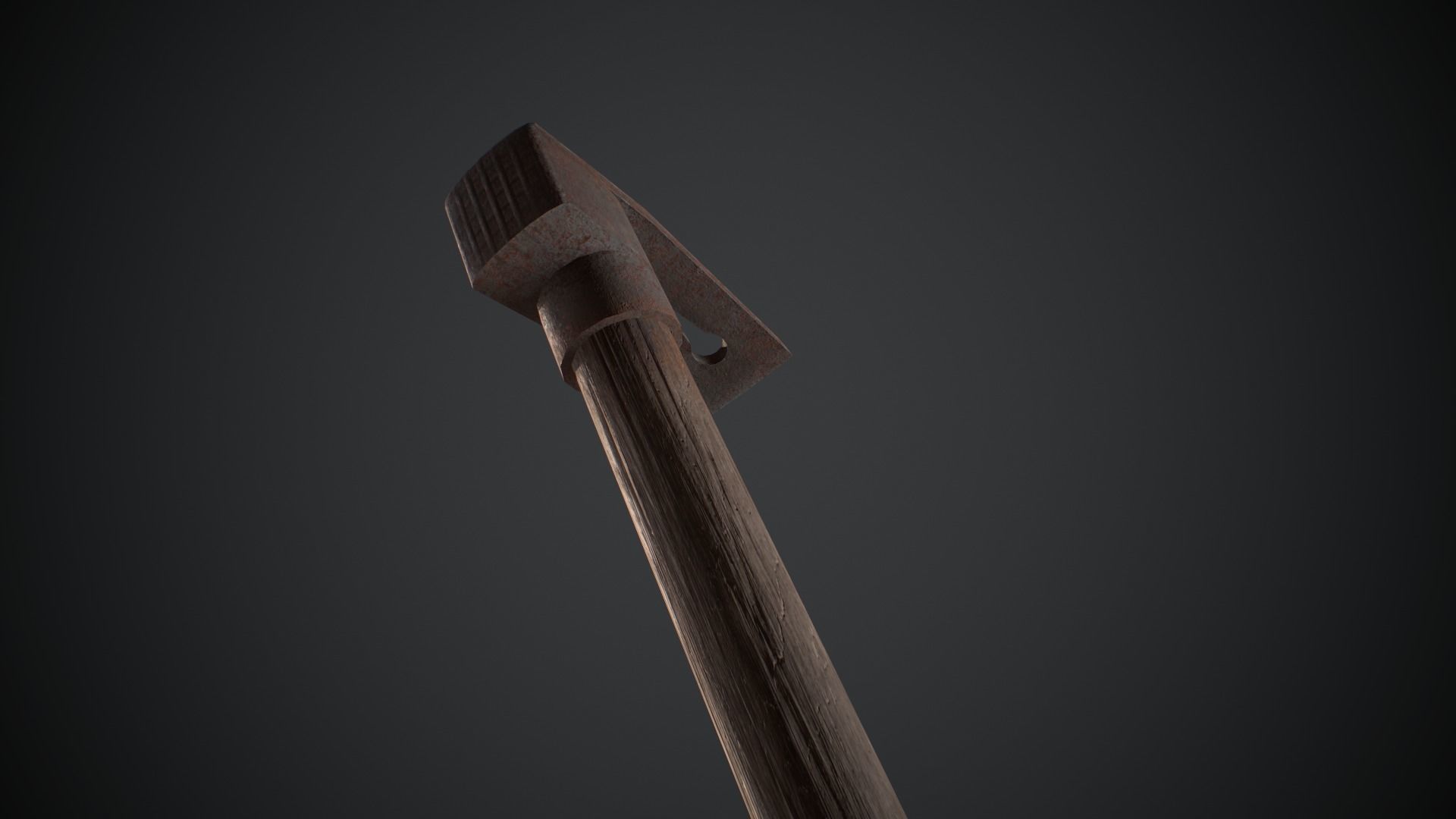 Dirty Rusted Old Hammer  Low-poly 3D model_10