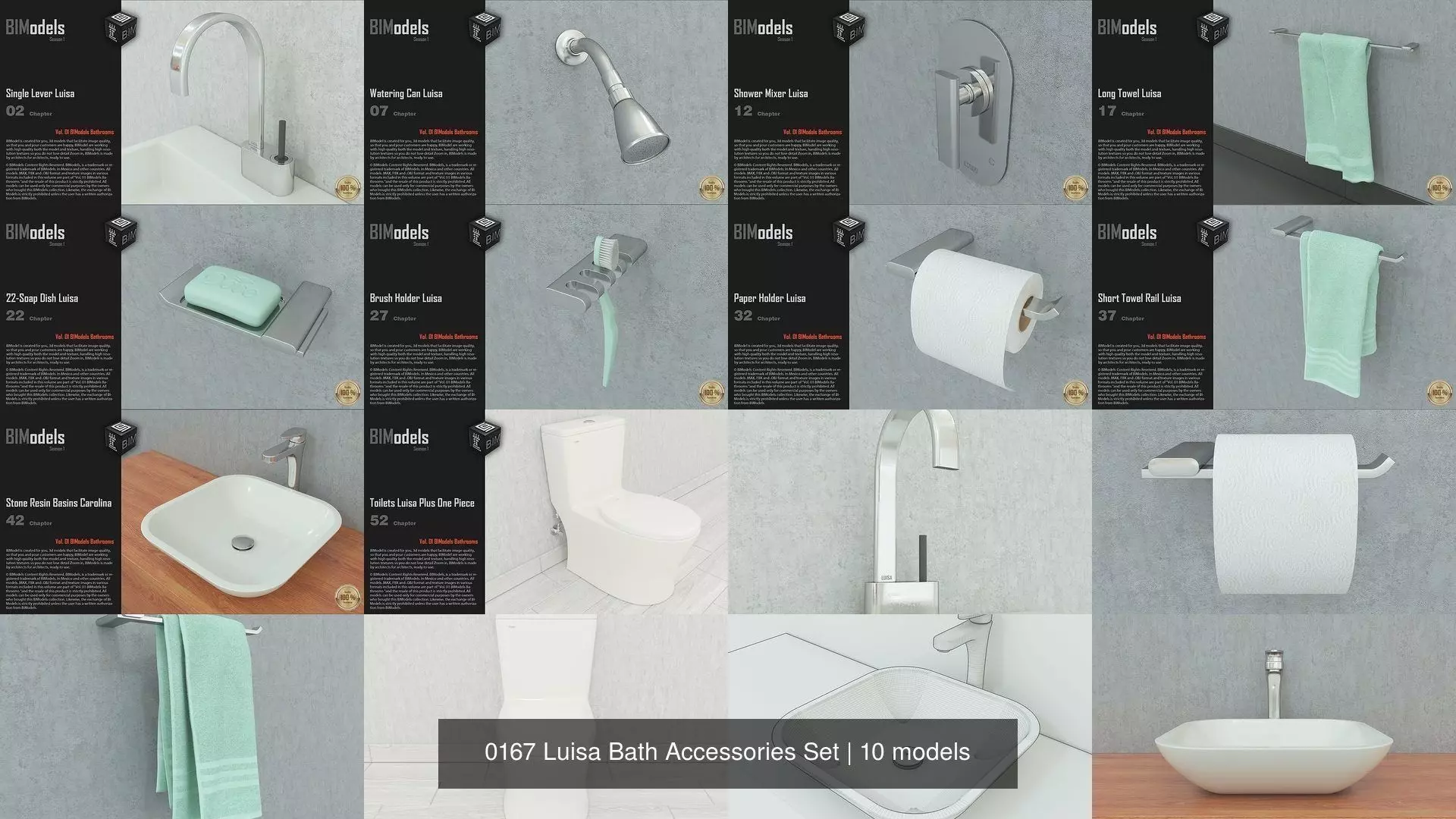 0167 Luisa Bath Accessories Set 3D Model Collection_0