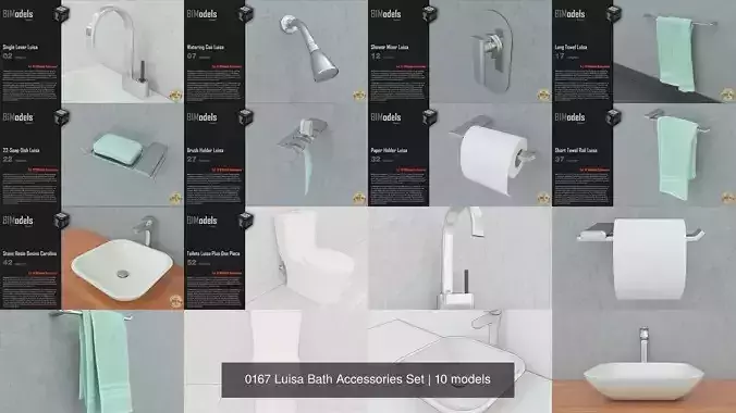 0167 Luisa Bath Accessories Set