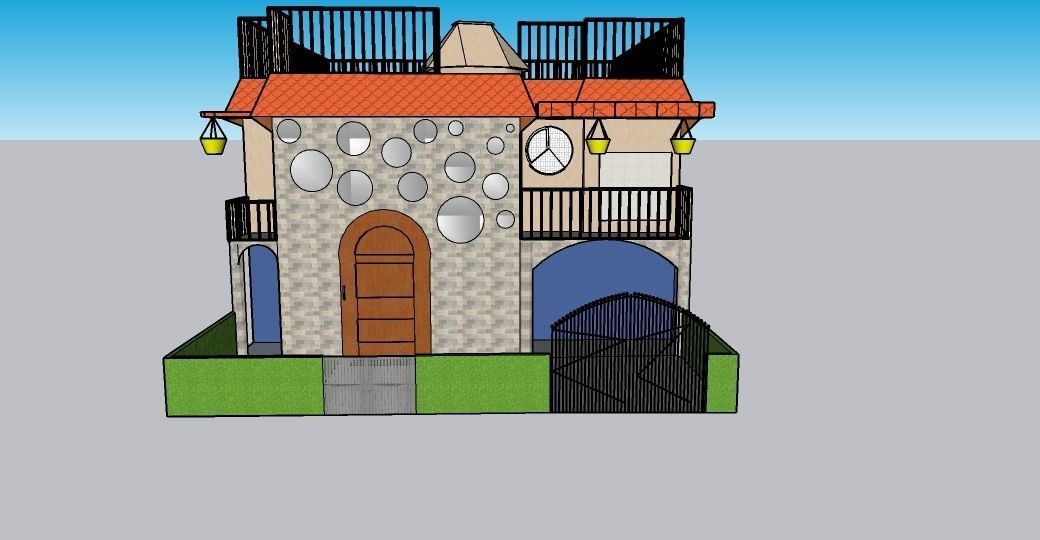 Kothi house Low-poly 3D model_2