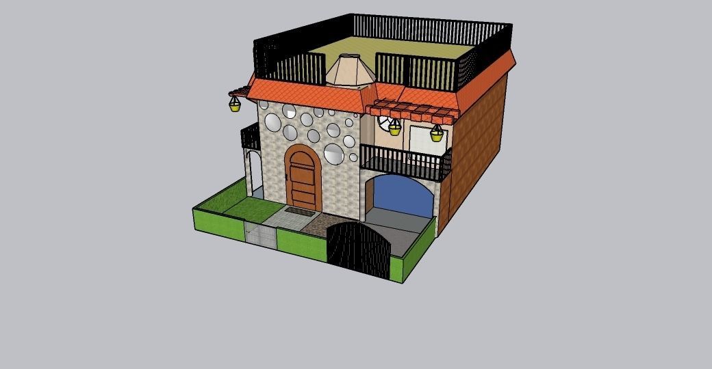 Kothi house Low-poly 3D model_1