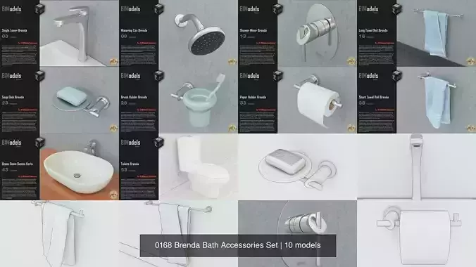 0168 Brenda Bath Accessories Set 3D Model Collection