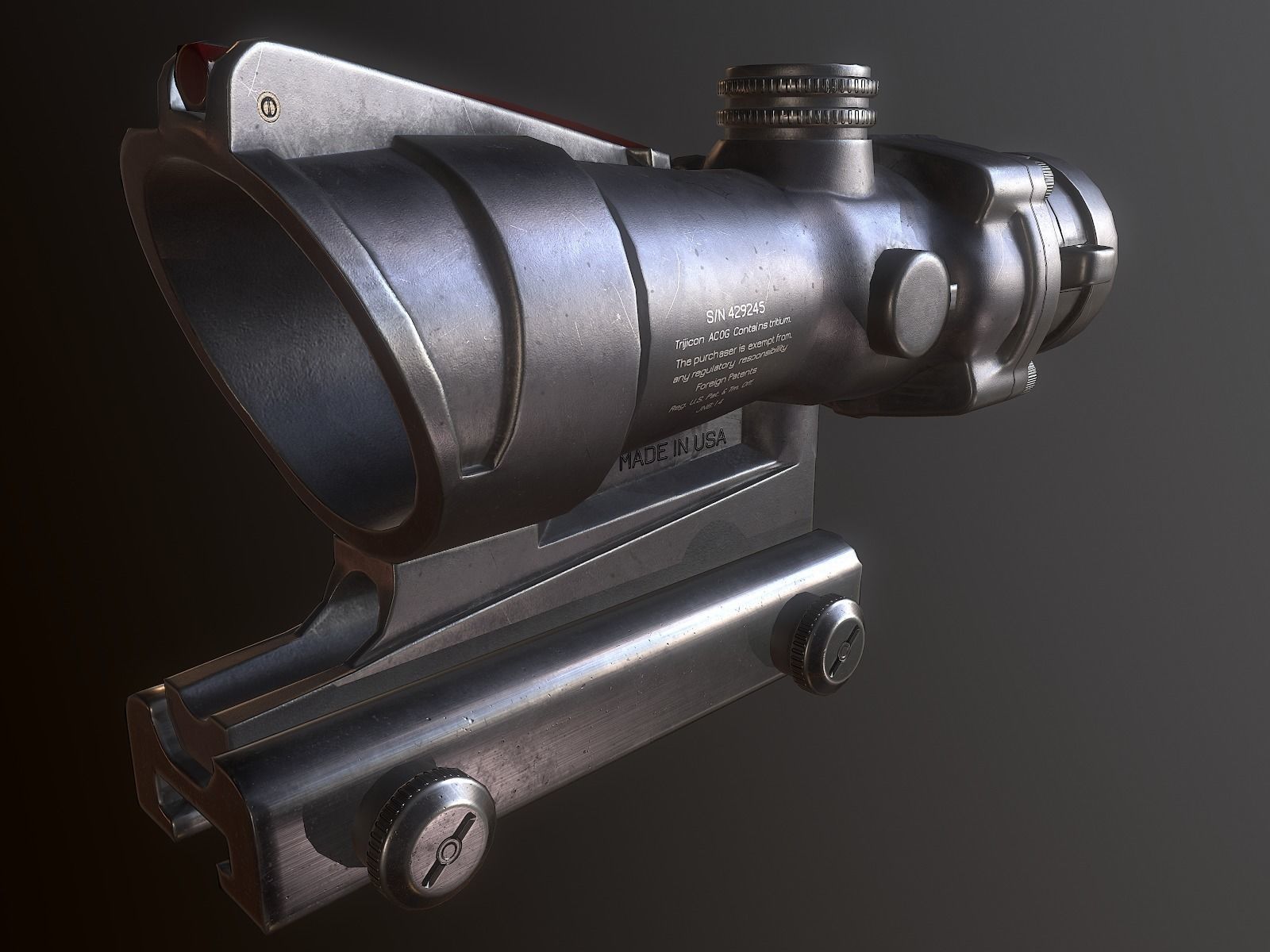 Acog Scope PBR Low-poly 3D model_7