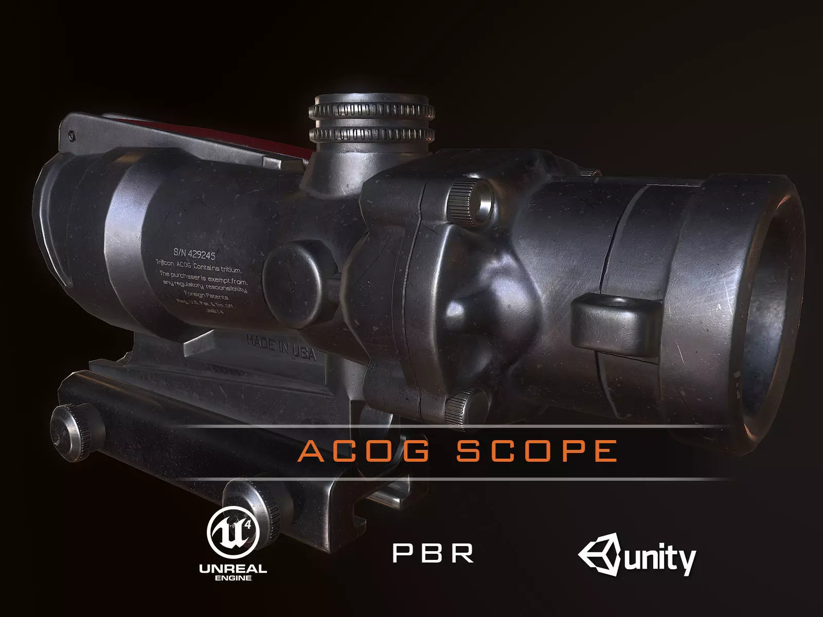 Acog Scope PBR Low-poly 3D model_0
