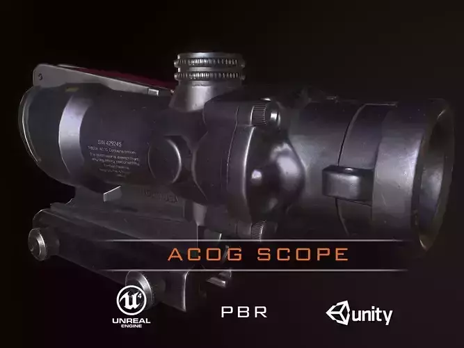 Acog Scope PBR Low-poly 3D model