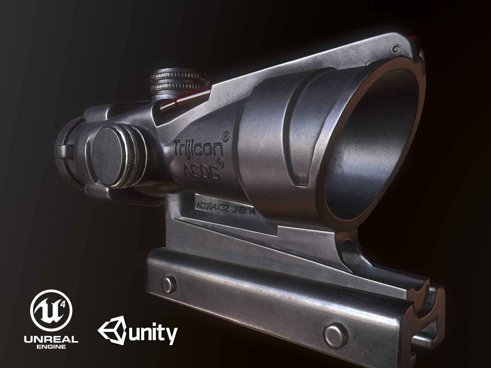 Acog Scope PBR Low-poly 3D model_1