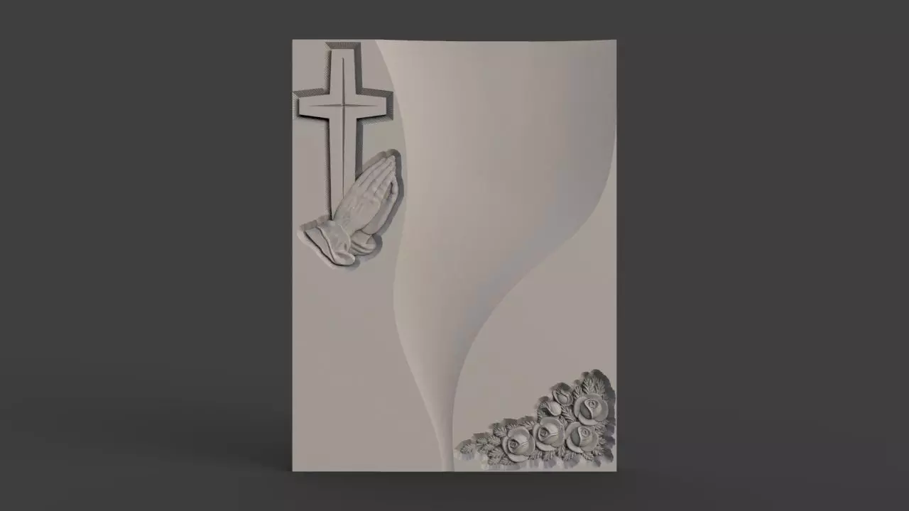 Memorial tombstone 3D print model_0