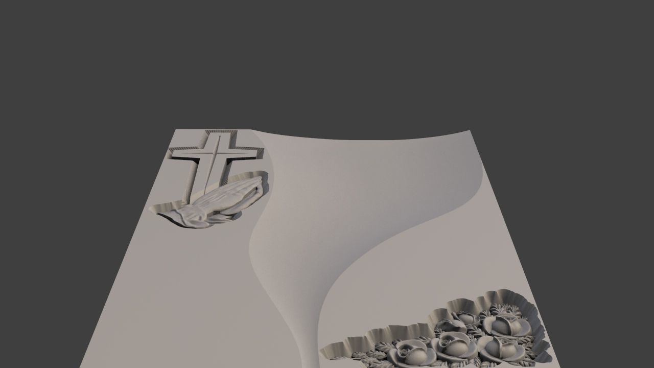 Memorial tombstone 3D print model_4