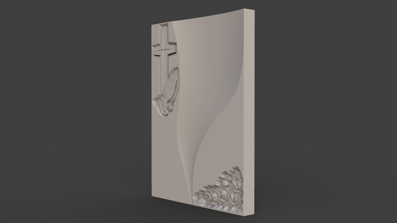 Memorial tombstone 3D print model_1
