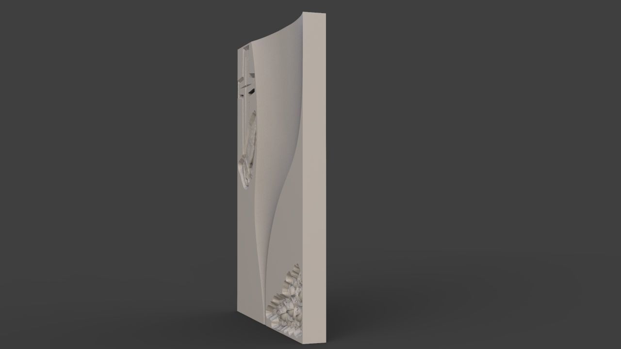 Memorial tombstone 3D print model_5