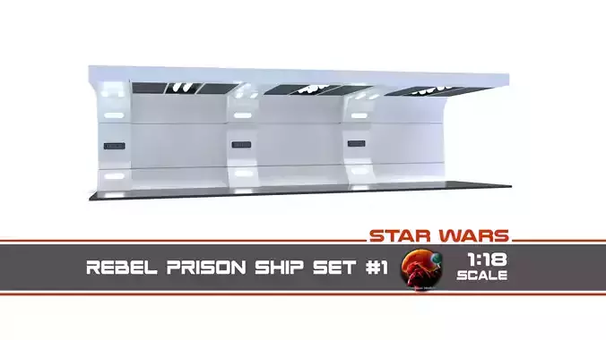 The Mandalorian - Rebel Prison Ship 1 - Side Hallway 1-18 scale Free 3D print model