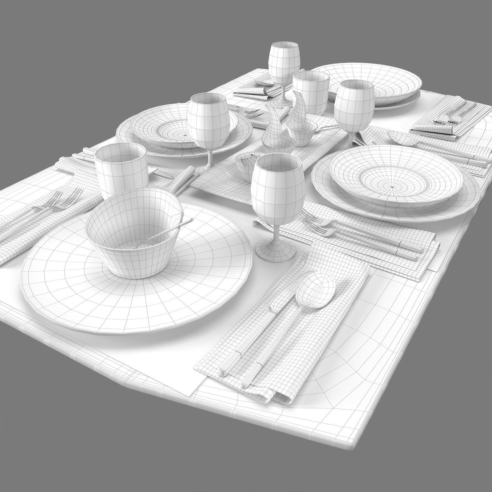 Table setting Villeroy and Boch 3D model_3