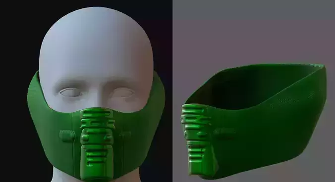 Gas mask helmet 3d model scifi Low-poly 