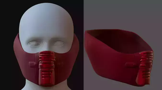 Gas mask helmet 3d model scifi Low-poly 