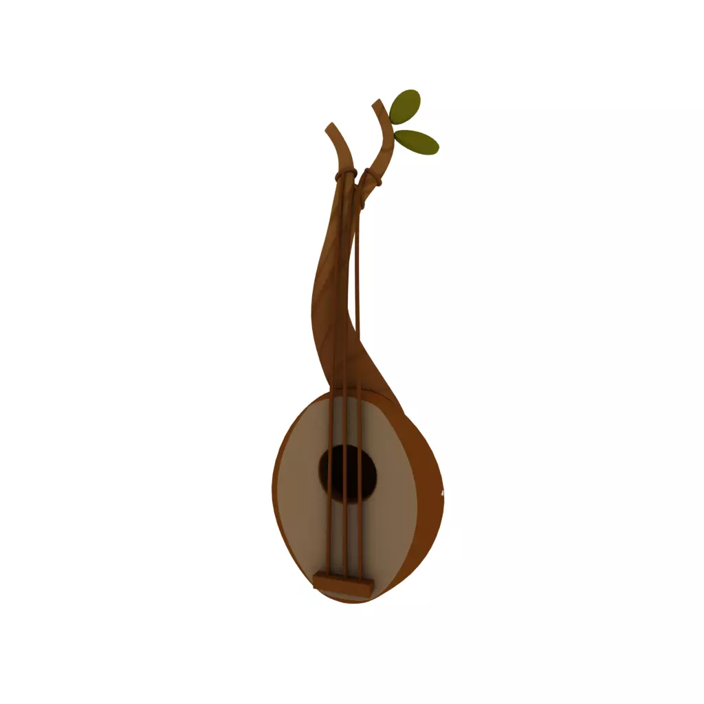 Wooden gittern 3D model_0