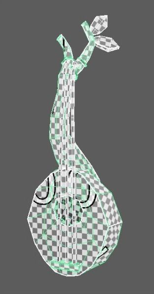 Wooden gittern 3D model_4